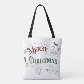 Klassieke Kersttypografie Tote Bag (Achterkant)