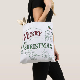 Klassieke Kersttypografie Tote Bag