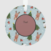 klassieke kerstvakantie Aangepaste hond Foto Ornament (achterkant)