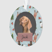 klassieke kerstvakantie Aangepaste hond Foto Ornament (voorkant)
