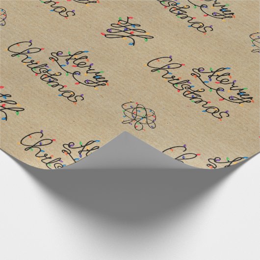 Klassieke Kerstverlichting met Kraft-papier  Cadeaupapier (Hoek)