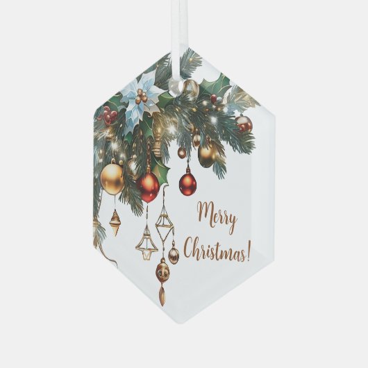 Klassieke kerstversiering glas ornament (Voorkant links)