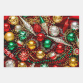 Klassieke kerstversiering inpakpapier vel (Voorkant 3)