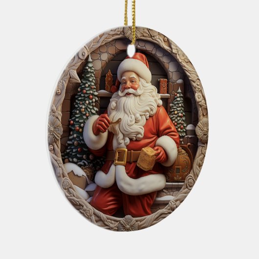 Klassieke kerstversiering keramisch ornament (Rechts)