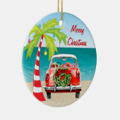 Klassieke kerstversiering met Tropisch strand Keramisch Ornament (Rechts)