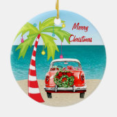 Klassieke kerstversiering met Tropisch strand Keramisch Ornament (Achterkant)