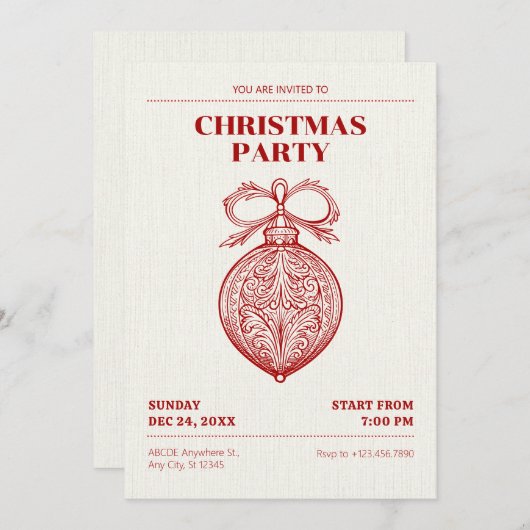 Klassieke kerstversiering uit vroeger tijden kaart (Voorkant / Achterkant)