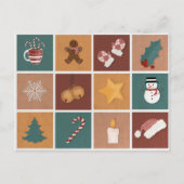 Klassieke kerstversieringen feestdagenkaart (Voorkant)