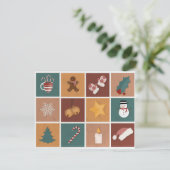 Klassieke kerstversieringen feestdagenkaart (Staand voorkant)