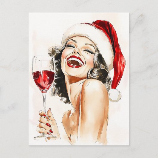 Klassieke Kerstvreugde in Waterverf Feestdagenkaart (Voorkant)