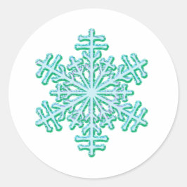 Klassieke kerstwinter Snowflake Ronde Sticker