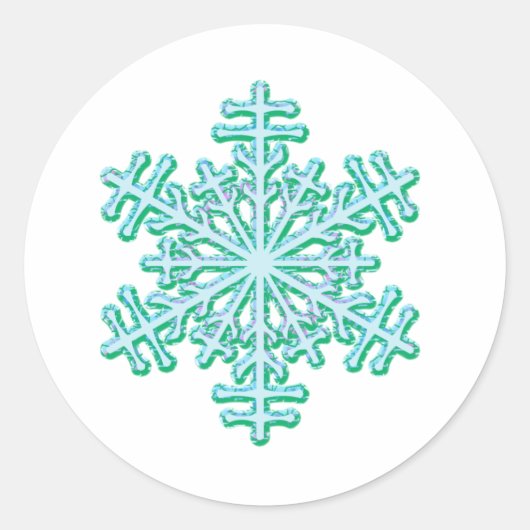 Klassieke kerstwinter Snowflake Ronde Sticker (Voorkant)