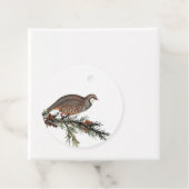 Klassieke kerstwinterpartridge Bird Labels (In situ)