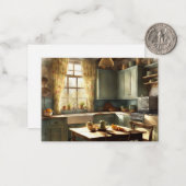 Klassieke keuken blanco notitiekaart notitiekaartje (Voorkant / Achterkant in situ)