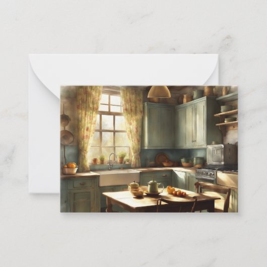 Klassieke keuken blanco notitiekaart notitiekaartje (Voorkant)