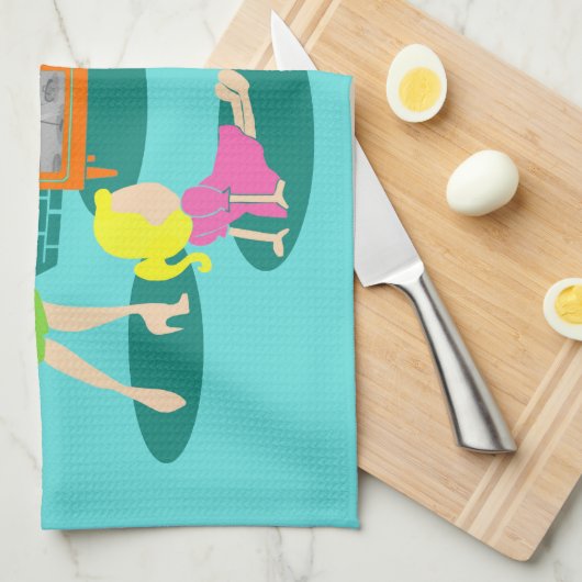 Klassieke keukenhandleiding van 1950 theedoek (Quarter Fold)