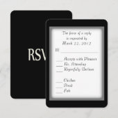 Klassieke keuze voor zwart-wit menu RSVP (Voorkant / Achterkant)