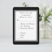 Klassieke keuze voor zwart-wit menu RSVP (Staand voorkant)