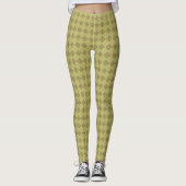 Klassieke Khaki Green Tribal Cross Patroon Leggings (Voorkant)