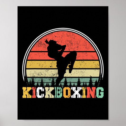 Klassieke Kickbokser Vechters Kickboksen Mma Marti Poster (Voorkant)