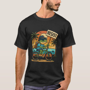 Klassieke Kikker Op Fiets Met Teken Portland T-shirt