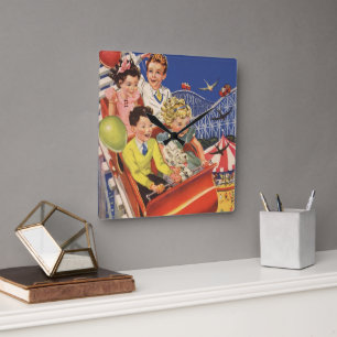 Klassieke Kinderballonnen Hond Roller Coaster Rit Vierkante Klok