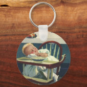 Klassieke Kinderen, Baby Slapende Stoel Keuken Sleutelhanger (Voorkant)