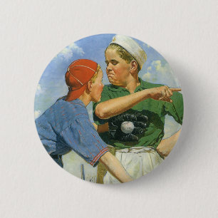 Klassieke kinderen en sport, jongens die honkbal s ronde button 5,7 cm