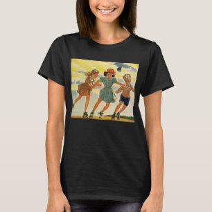 Klassieke kinderen, jongens en meisjes plezier op  t-shirt