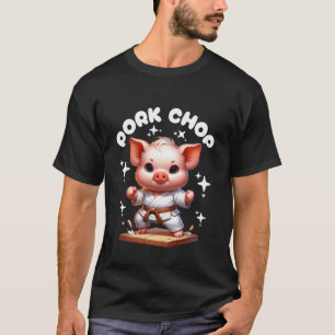 Klassieke Kinderen Karate Schattige Varkenskarbona T-shirt