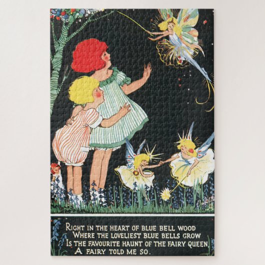 Klassieke Kinderen met Vleugelige Fee Legpuzzel (Verticaal)