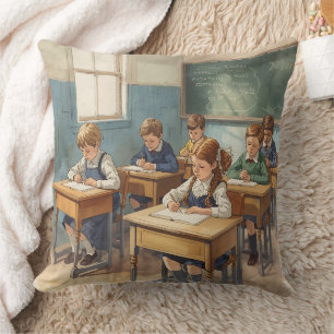 Klassieke Kinderen op School Kussen