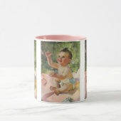 Klassieke Kinderen, Schattig Baby Meisje op een Ro Mok (Midden)