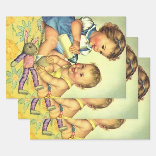 Klassieke kinderen, schattige gelukkige peuters gl inpakpapier vel (Set)