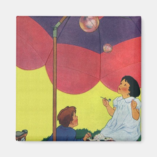 Klassieke kinderen spelen meisje en jongen die bel magneet (Voorkant)