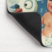 Klassieke kinderen spelen met bubbels in een zwaan muismat (Hoek)