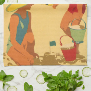 Klassieke kinderen, zusters familie vakantie aan h theedoek