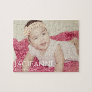 Klassieke kinderfoto minimale typografie legpuzzel