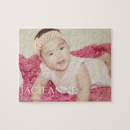 Klassieke kinderfoto minimale typografie legpuzzel (Horizontaal)