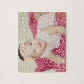 Klassieke kinderfoto minimale typografie legpuzzel (Verticaal)
