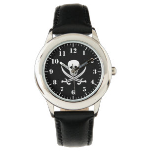 Klassieke kinderhorloge-Piraten Schedel Horloge