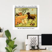 Klassieke kinderrijmelkunst De Kat en de Vedel Poster (Thuiskantoor)