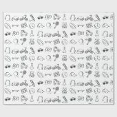 Klassieke Kindertijd Verjaardag Icon Kleurplaten Cadeaupapier (Vlak)