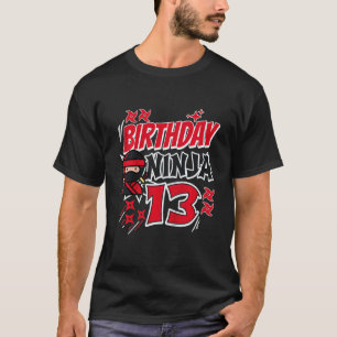 Klassieke Kinderverjaardag Ninja 13e Verjaardag Jo T-shirt