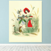 Klassieke kinderwaterverf afdruk van bloemen canvas afdruk (Insitu (Houten vloer))