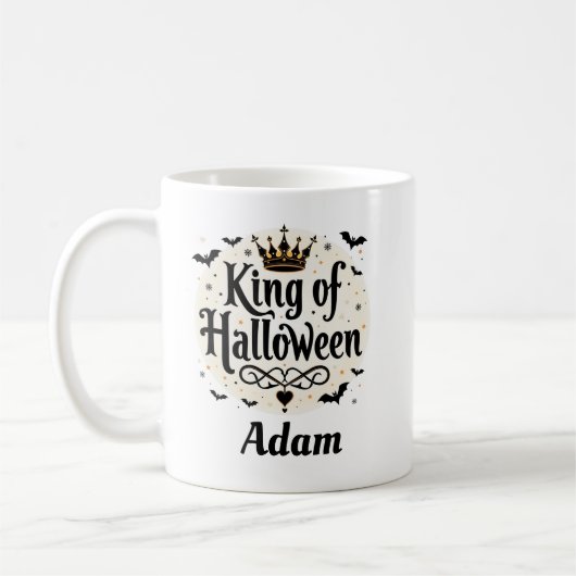 Klassieke King of Halloween Custom Name Mok (Links)