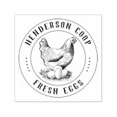 Klassieke Kip Illustratie Verse Ei Zelfinktende Stempel (Design)