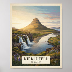 Klassieke Kirkjufell IJsland Reisposter   IJsland Poster