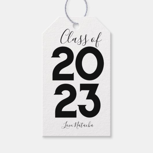 Klassieke klasse van 2023 Afstudeerfeest Cadeaulabel (Voorkant)