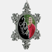 Klassieke Klasse van 2024 Afstuderen Foto Tin Sneeuwvlok Ornament (Links)